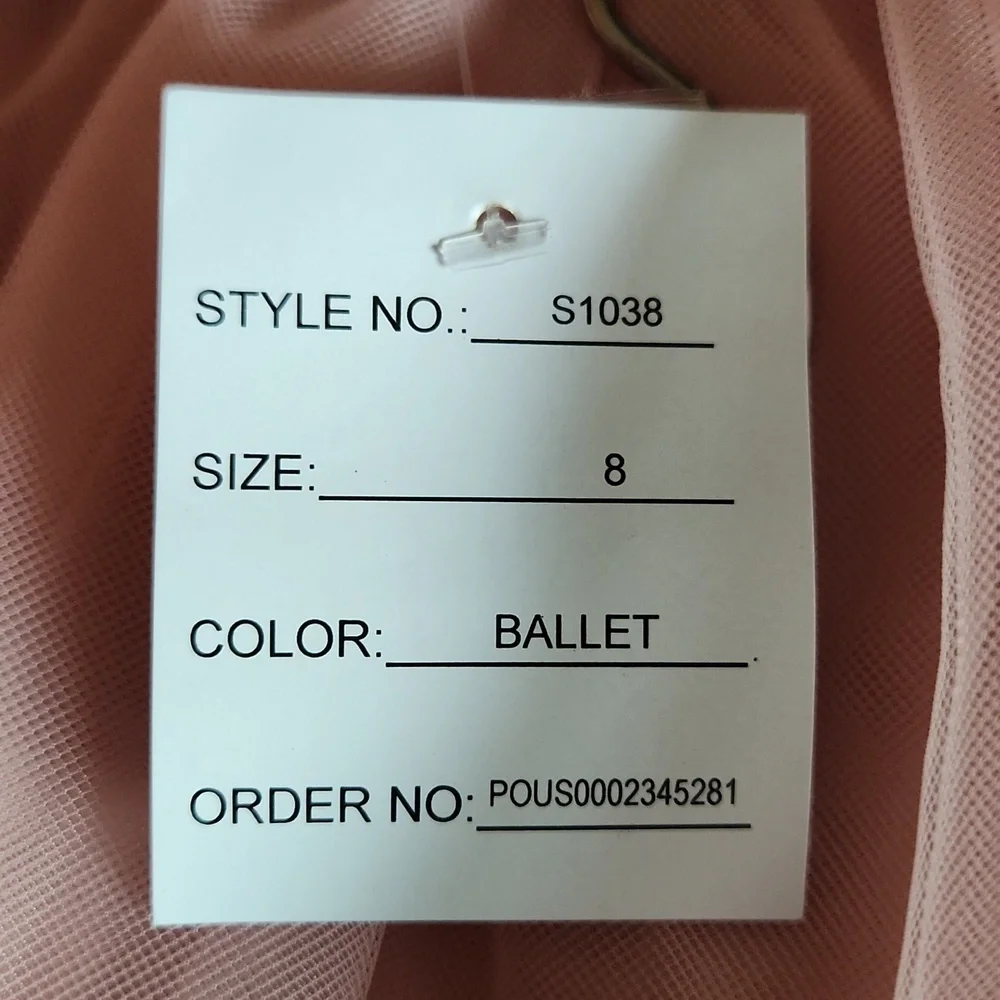 David's Bridal Satin Flower Girl Dress with Tulle Skirt - Ballet - Girls Size 8 - Picture 11 of 11